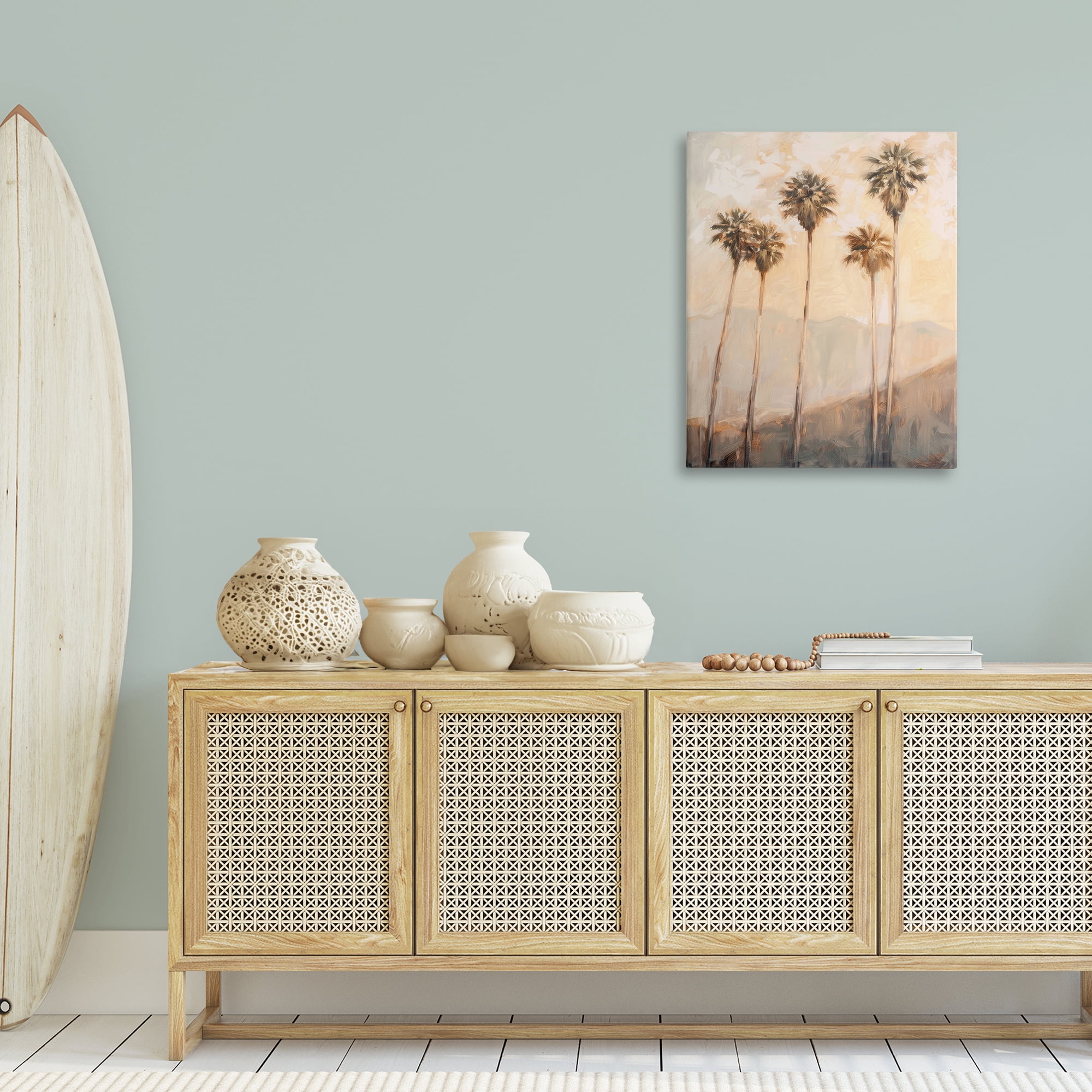 Stupell Industries SoCal Sunny Palm Trees Landscape & Nature Painting Wrapped Canvas Art Print Wall Art, 24 x 30