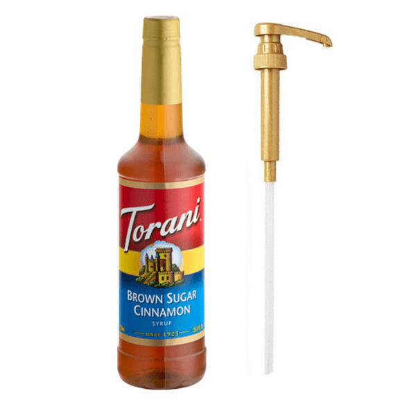 Torani Brown Sugar Cinnamon Flavoring Syrup Plastic 750 mL Bonus Squeeze Pump