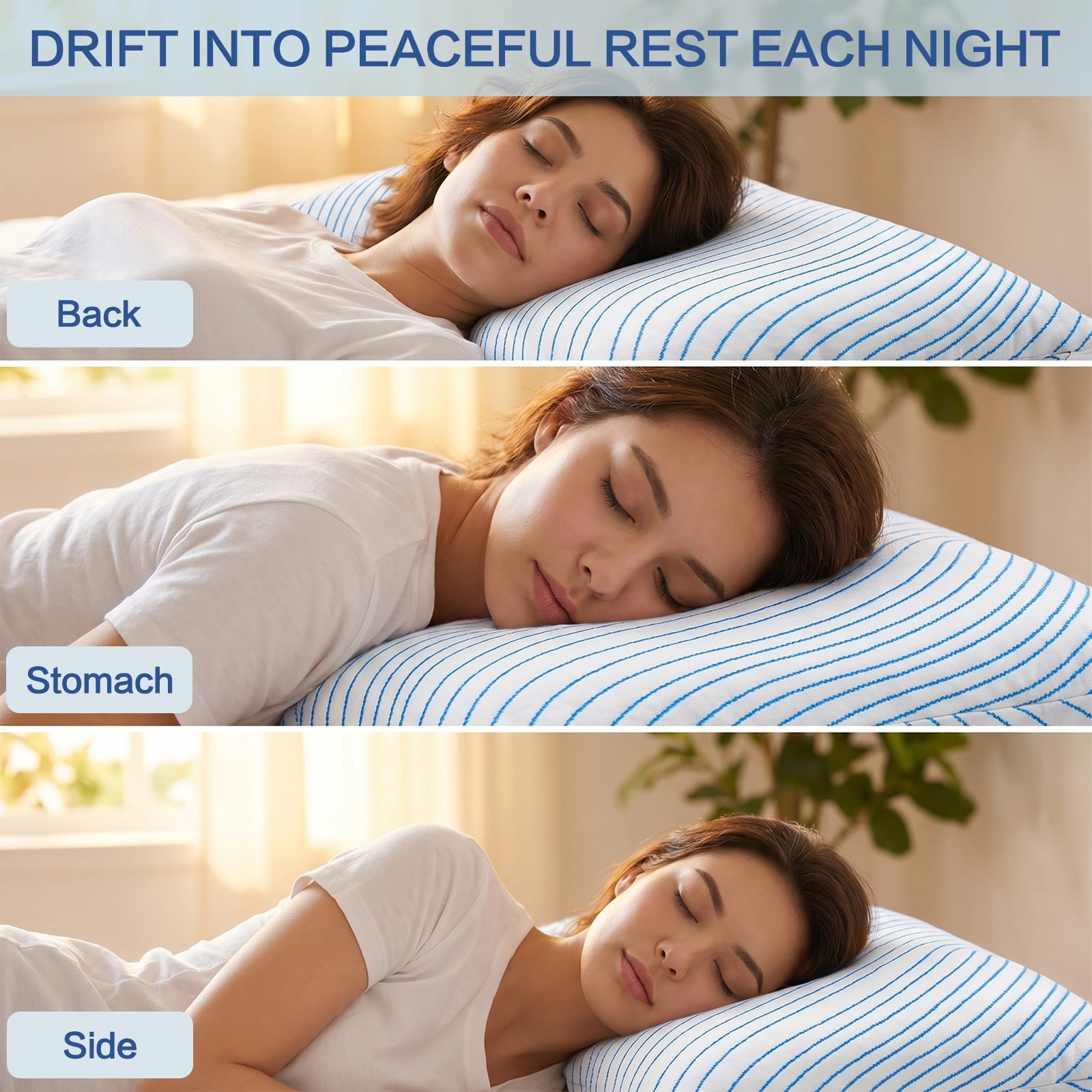 Nalqet 2 Pack Queen Cooling Pillow for Sleeping, 30×20 inch Memory Foam Cool Bed Pillows with Washable Cover for Back, Hot Sleepers