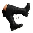 thumbnail image 3 of UngA Woman Boots Slouchy Boots Wide Calf Combat Platform Boots Chunky Heel Punk Goth Riding Mid Calf Boots Women Black,Size 6, 3 of 7
