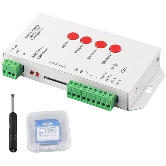 T1000S controller DC5-24V Addressable Programmable Controller WS2811 WS2801 Led Strip 2048 Pixels Controller with SD Card