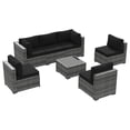thumbnail image 3 of Clouddwell 7 Pieces Patio Conversation Set, Outdoor Sectionals Rattan Wicker Couch Sofa, Black, 3 of 10