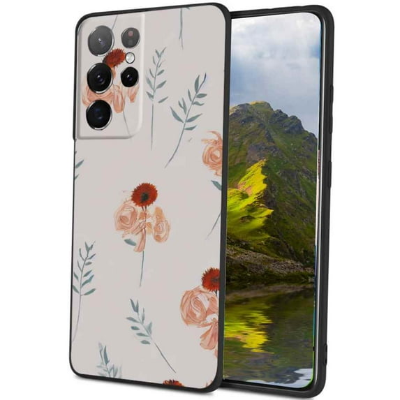 Compatible with Samsung Galaxy S23 Ultra Phone Case, Flowers-4 Case Men Women, Flexible Silicone Shockproof Case for Samsung Galaxy S23 Ultra