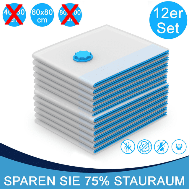 6x 12x 18x Vakuumbeutel Aufbewahrungsbeutel Kleiderbeutel Vakuum Beutel Kleidung