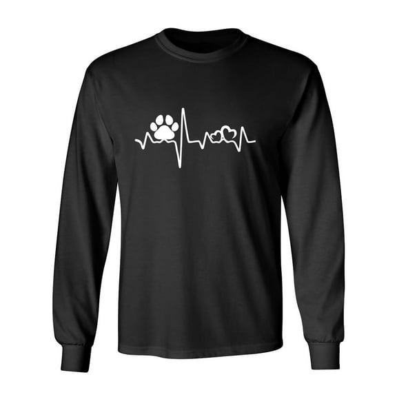 Paw Heartbeat Adult Long Sleeve T-shirt