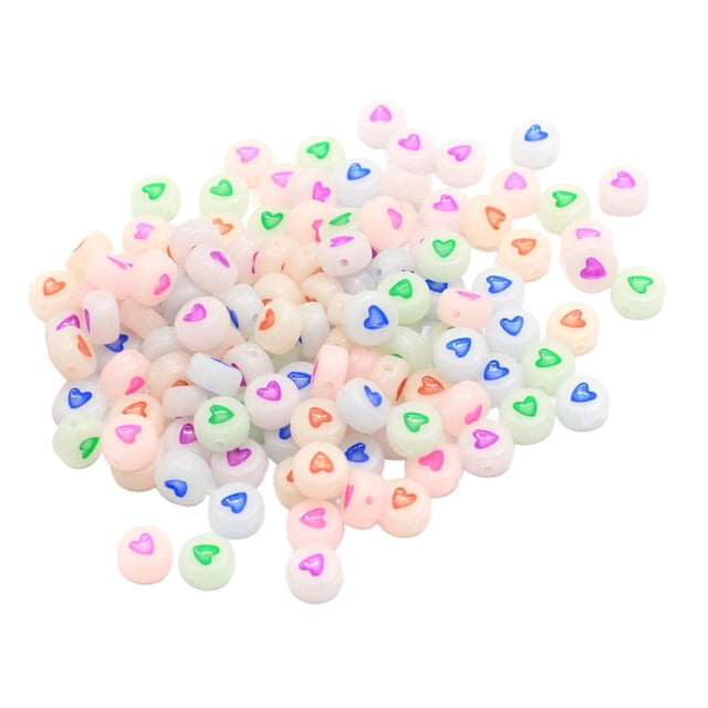 simhoa 500 pcs Bracelet Beads for Jewelry Making Kit, Bead Craft Kit Set, Oblate Shaped Heart