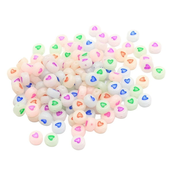 500 piezas de cuentas para pulseras, collares, bisutería, manualidades con cuentas para niñas Corazón
