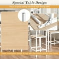 thumbnail image 3 of PAPROOS Dining Table Set for 4, Counter Height Drop Leaf Dining Table and 4 Stools Set, 5 Piece Dinner Table and Chairs Set for Kitchen Dining Room Breakfast Nook, Natural&Black, 3 of 10