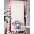 thumbnail image 4 of Sheer Curtains 84 Inches Long, Independence Day Semi Sheer Curtains Light Filtering Window Treatment, Red Blue Flowers Patriotic Star Stripes Privacy Voile Drapes for Living Room Bedroom 52x84 Inch, 4 of 7