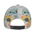 thumbnail image 6 of Naloa Original Classic Low Profile Hat Men Women Baseball Cap Dad Hat Adjustable Unconstructed The World Map with Cartoon Animals Print Cap, 6 of 9