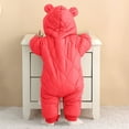 thumbnail image 6 of Odeerbi Toddler Boys Girls Clothes Animal Jumpsuit Winter Baby Romper Soft Winter Warm Cotton Pajamas Unisex Solid Warm Thick 2024 Long Sleeve Hooded Romper Role Play Gift Red 12-24 Months, 6 of 6