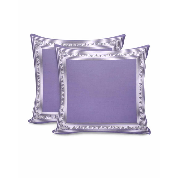 Throw Pillow Covers 20x20 Inch Set of 2 Greek Key Design Decorative Pillow Covers Purple Geometric Cushion Cover Pillowcase for Sofa Couch Bed Home Decor