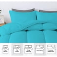 thumbnail image 3 of 5 Piece Luxurious Straight Line Pattern Comforter All Season 800 Threads Count Oversized Queen Size - Ultra Soft 550 GSM 100% Egyptian Cotton (Solid Turquoise Blue Colour ), 3 of 6
