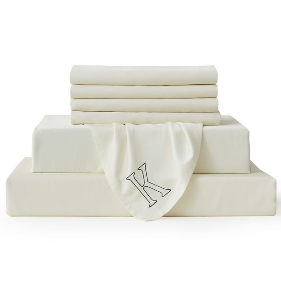 Bambusa Sheets| Cool & Ultra-Soft 7-Piece Bed Sheet Set | Effortless Size Match | Gentle on All Ages| So Comfy (King-Ivory)