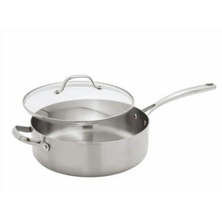 GreenPan Tri-Ply Stainless Steel Covered Sauce Pan, 4.7 L (5 qt.)