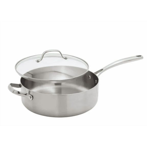 GreenPan Tri-Ply Stainless Steel Covered Sauce Pan, 4.7 L (5 qt.)