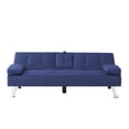 thumbnail image 6 of Gewnee 65.35" Futon Sofa Bed,Folding Loveseat Recliner with Cup Holders for Guest Room,Navy Blue, 6 of 11