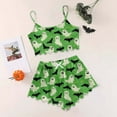 thumbnail image 2 of Bjutir Halloween Short Set For Women Sleeveless Tank Top And Shorts Set Casual Halloween Print 2 Pieces Set Pajamas Set Green, 2 of 4