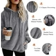 thumbnail image 4 of Womens Fuzzy Hoodies Pullover Cozy Oversized Pockets Hooded Sweatshirt Athletic Fleece Hoodies, 4 of 4