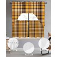 thumbnail image 2 of Yellow Black Plaid Swag Kitchen Curtains Sets for Windows 24 Inch Length, Fall Country Farmhouse Buffalo Check Short Window Curtain Panels Swags Valances and Tiers 3 Piece Set for Cafe/Dining Room, 2 of 5