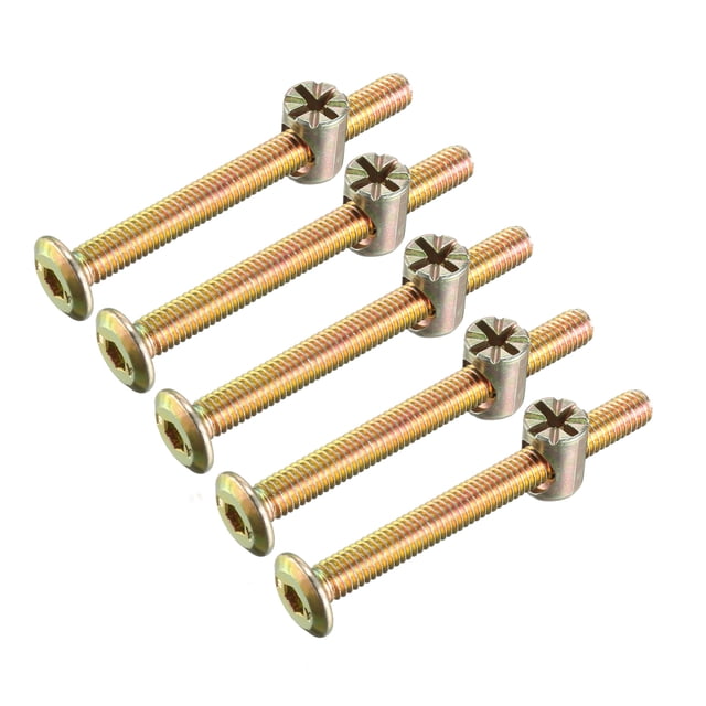 Juego de pernos y tuercas para muebles Uxcell M6x60mm de acero al carbono con recubrimiento de zinc, 5 juegos