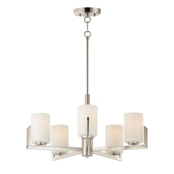 -Five Light Chandelier-26 inches Wide By 13.5 inches High-Satin Nickel Finish Bailey Street Home 93-Bel-3360718