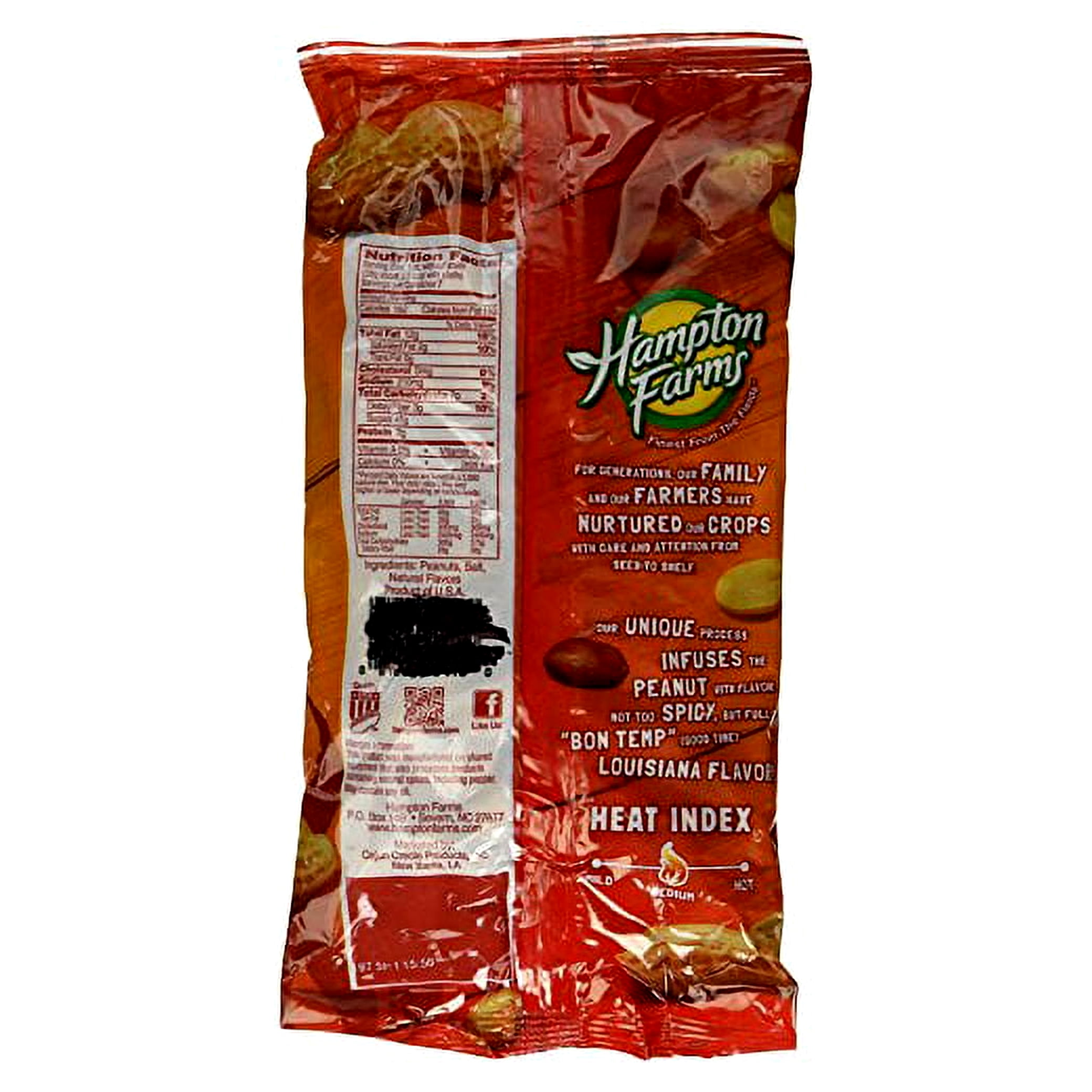 Hampton Farms Hot Nuts Cajun Spicy Peanuts, 10 oz. (Pack of 6)