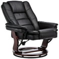 thumbnail image 3 of 32'' Wide Manual Swivel Standard Recliner with Ottoman,Faux Leather,Black, 3 of 9