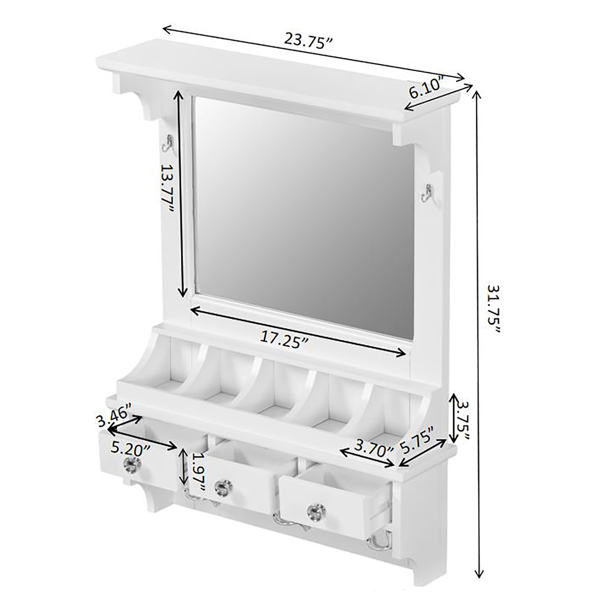 AENKYO Floating Makeup Vanity with Mirror & Drawers | Wall-Mounted Organizer for Bathroom & Bedroom, White