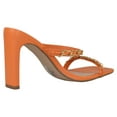 thumbnail image 3 of Delicious Shoes Women Block High Heel Sandals Gold Chain Band Square Toe FENN-S Orange 8.5, 3 of 4