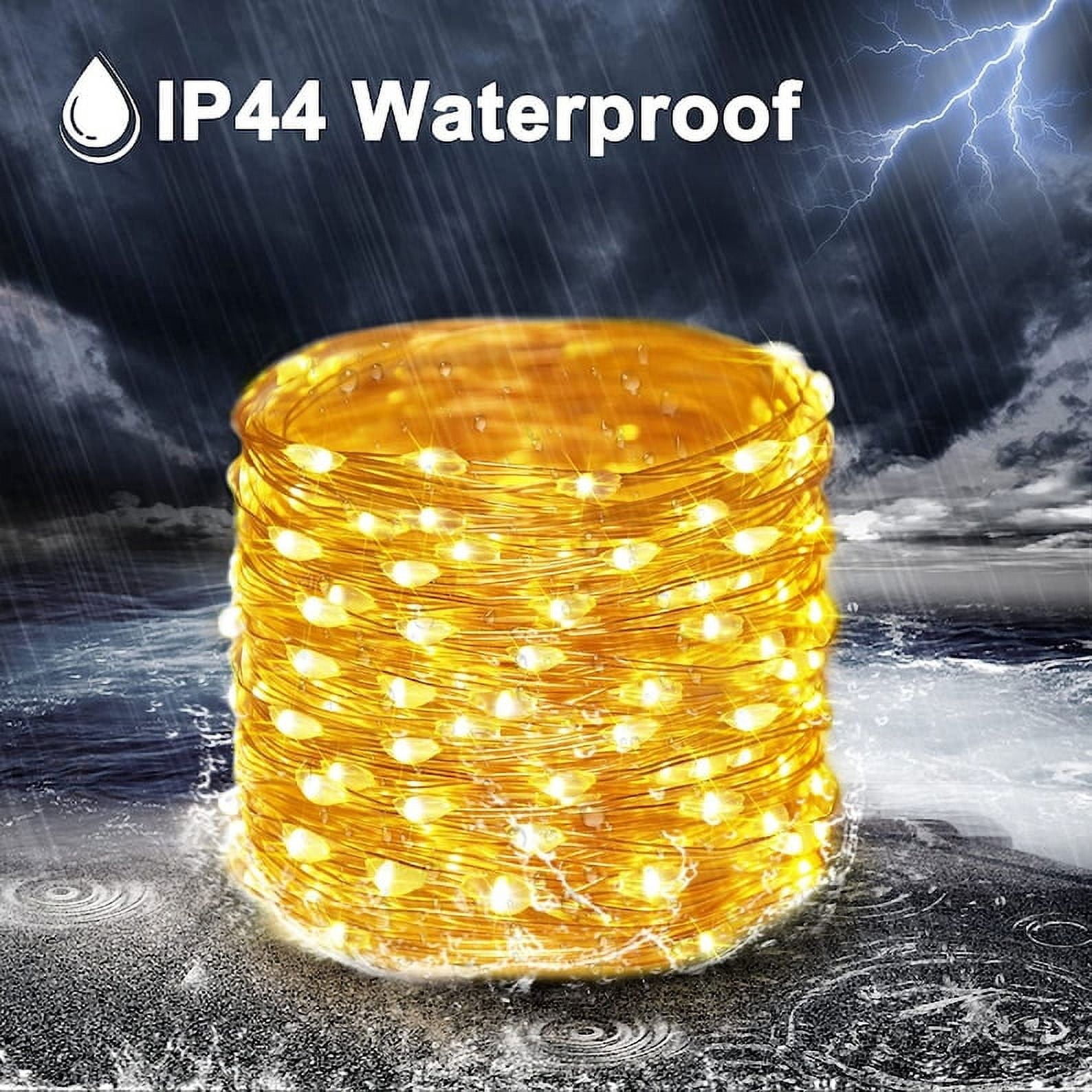 [2 Pack] Epicgadget Solar String Lights Outdoor 72FT 200 LED Super Bright Copper Wire Solar Powered Lights Waterproof with 8 Modes for Garden Patio Tree Wedding Party Christmas Decor Lamp (Warm White)