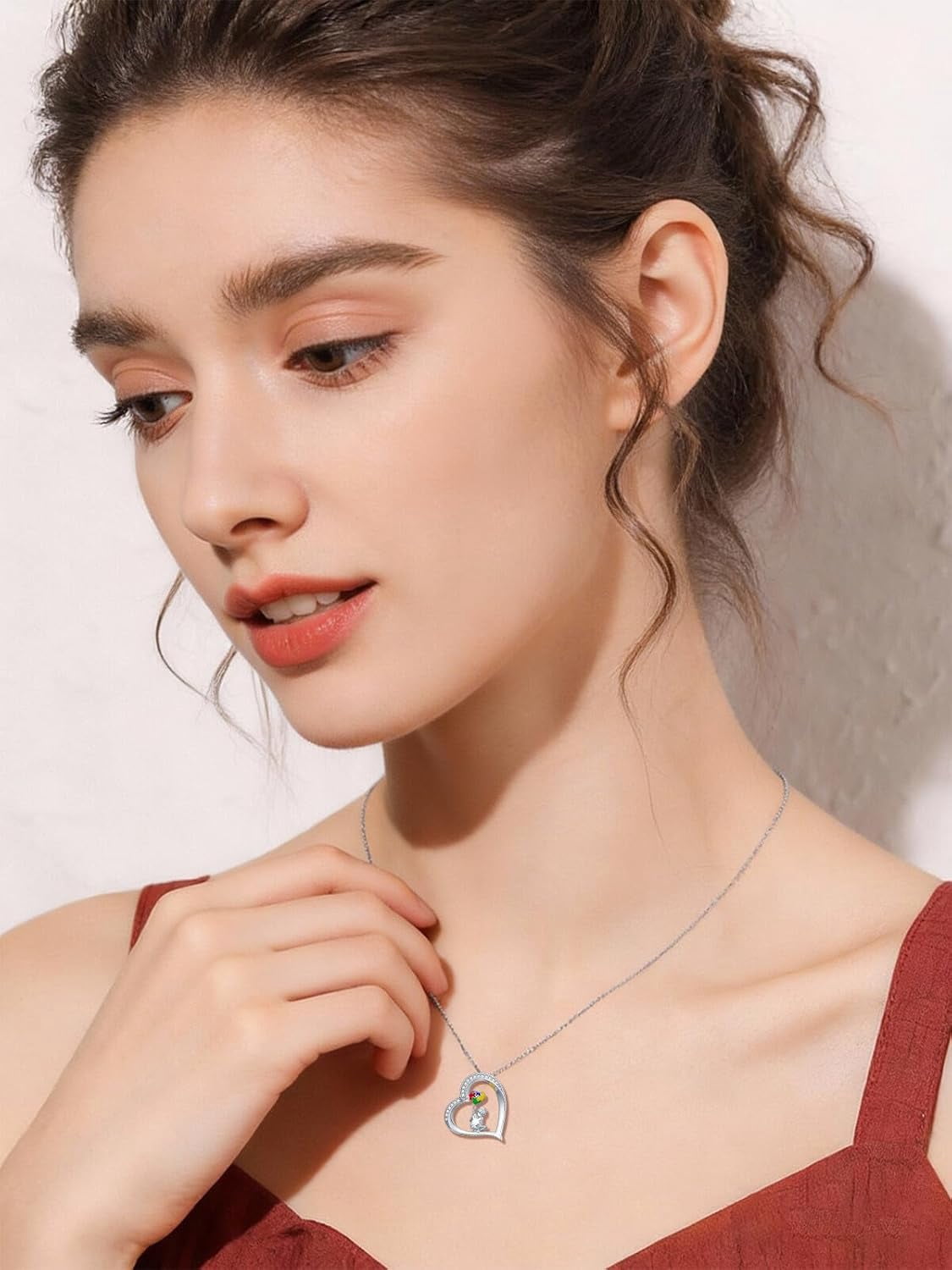 Autism Awareness Necklace 925 Sterling Silver Heart Puzzle Piece Pendant ASD Jewelry Inspirational Gifts for Women Mom