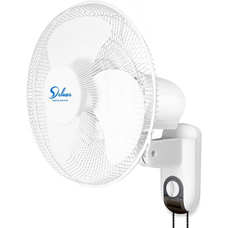 SUGIFT Household Wall Mount Fans 16In Adjustable Tilt Quiet Operation Household Wall Mount Fans Oscillatin 90 Degree  3 Speed Settings  White