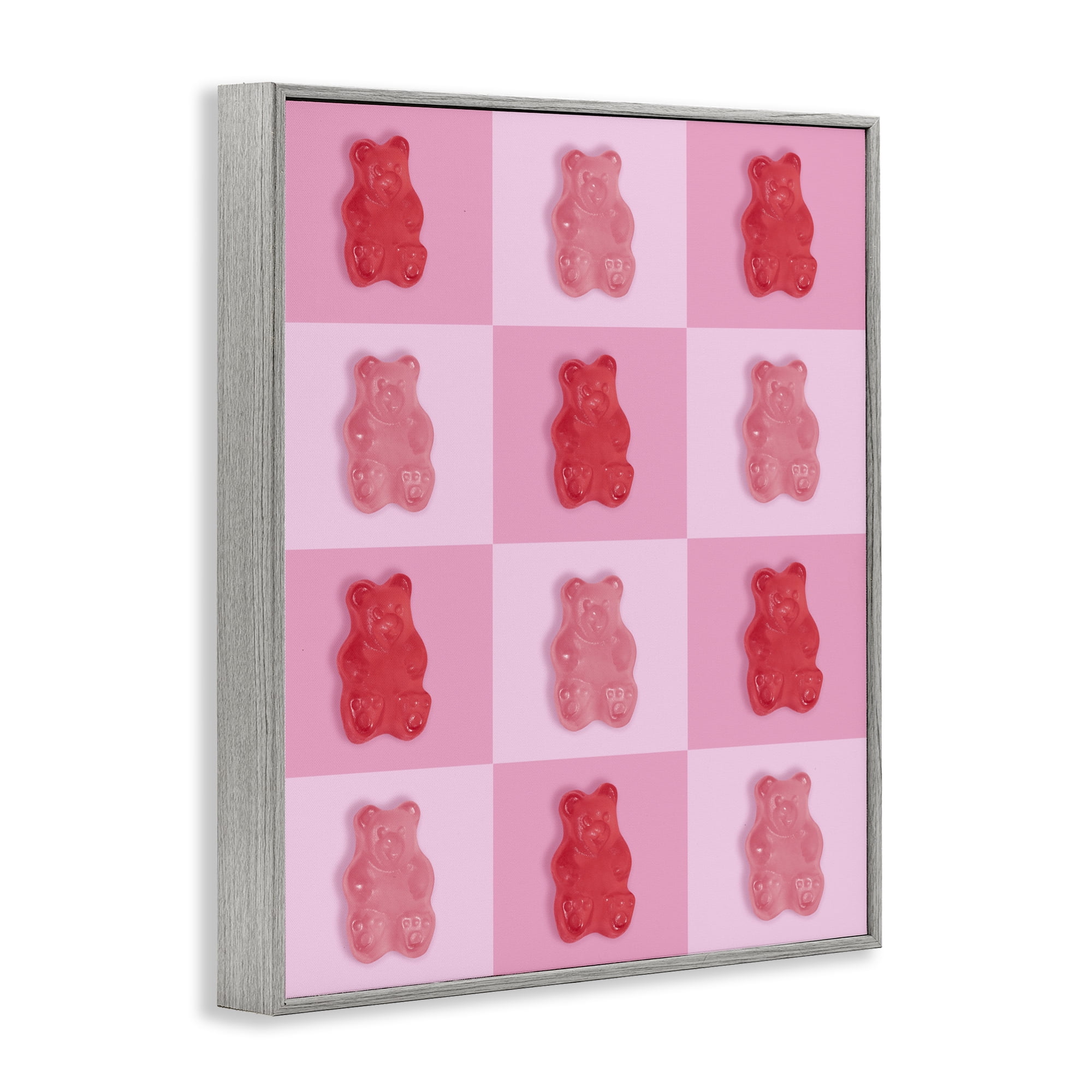 Stupell Industries Pink & Red Candy Bears Gray Framed Giclee Art, design by LISH Creative