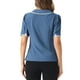 thumbnail image 3 of CAMISA DE CUELLO PETER PAN PARA MUJERES INSPIRE CHIC, CON MANGAS CORTAS Y PUFF, BLUSA DE CHIFFON, TALLA S, AZUL GRIS, 3 of 6