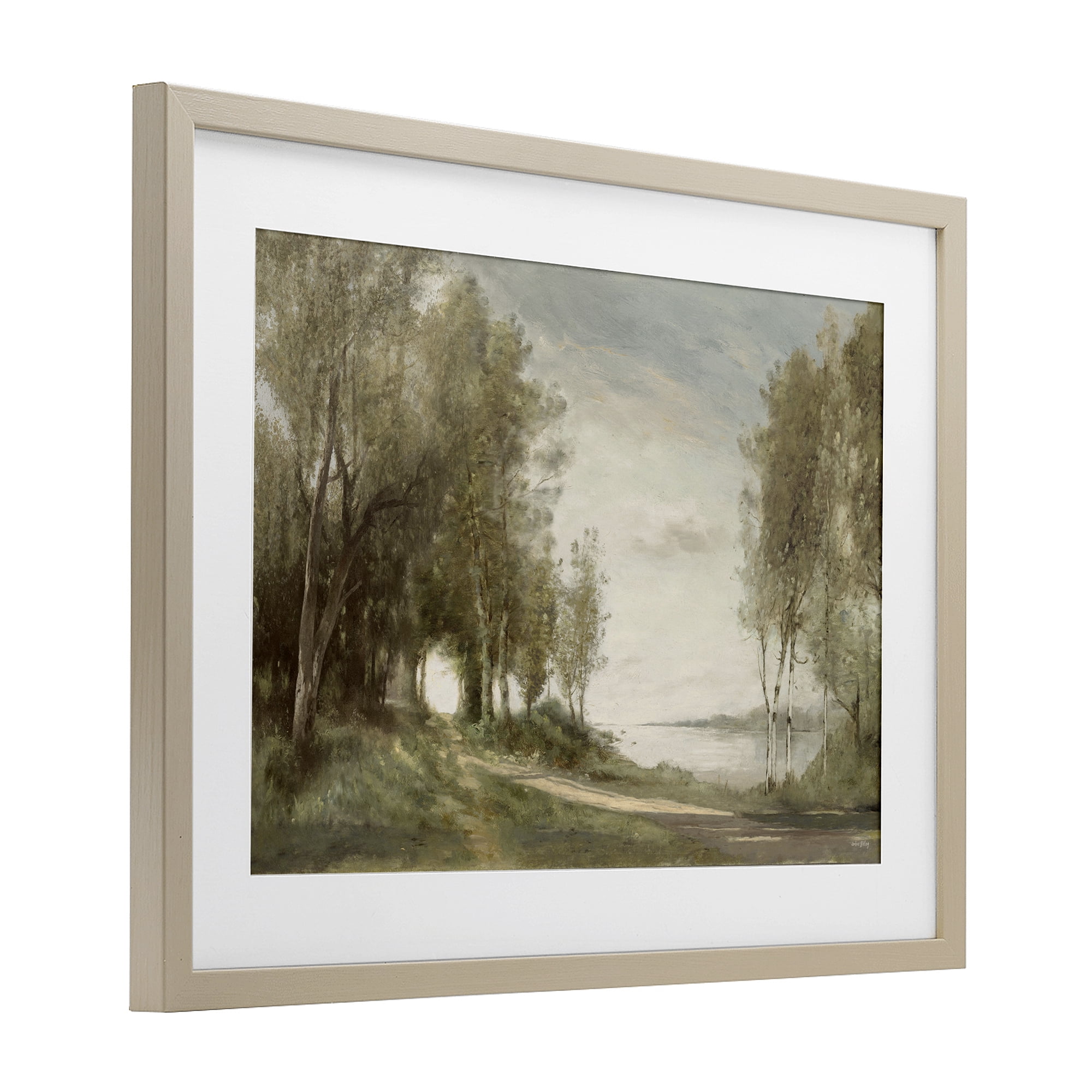 Stupell Industries Tranquil Lakeside Path Birch Framed Print Under Glass, design by Amber Sterling
