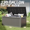 thumbnail image 5 of Nihsuao 230 Gallon Large Deck Box, Lockable Resin Outdoor Indoor Storage Box with Handles, Waterproof UV Resistant for Patio Furniture Cushions, Garden Tool, Pool Float, Gray, 5 of 6