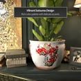 thumbnail image 5 of Red Lantern Large 18" Cherry Blossom Porcelain Fishbowl Planter, 5 of 6