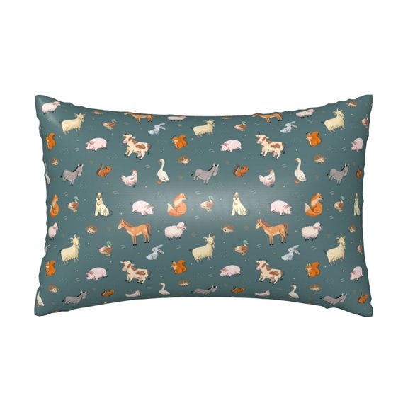 Pofeuu Farm Animal Print Satin Pillowcase for Hair and Skin Pillow Cases, Silk Pillow Cases, Soft Cooling Pillow Covers, 20x30 Inches（Pillow core not included）