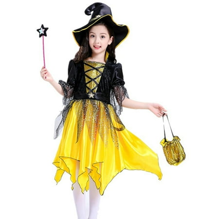 

BSDHBS Girls 2 Pieces Outfit Toddler Baby Girls Party Dress+Hat+Stick+Bag Outfits