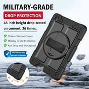 BMOUO Case for Samsung Galaxy Tab A11 Plus 11 2026 / A9 Plus 11 Inch 2024,Protective Case Cover with 360° Rotating Stand and Hand / Shoulder Strap for Tab A11+ / A9+ Inch , Black