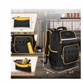 thumbnail image 3 of Heavy Duty Tool Backpack with Waterproof Hard Bottom, Multi-Pocket Tool Bag Organizer with Laptop Sleeve, Professional Work Backpack for Contractor Electrician Plumber HVAC Techs, Black, 3 of 6
