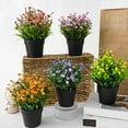 thumbnail image 2 of Fake Plants, Small Potted Plants, Mini Artificial Small Flower, Faux Greenery Plants for Garden Lawn Balcony Office Home Decoration, 2 of 8