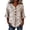 Rose Gold, variant on Women's Art Print Blouse V Neck Three Quarter Sleeve Button Decor Loose Fit Top for Summer Retro Shirt Cotton Linen Blend Daily Top, Light Yellow, L