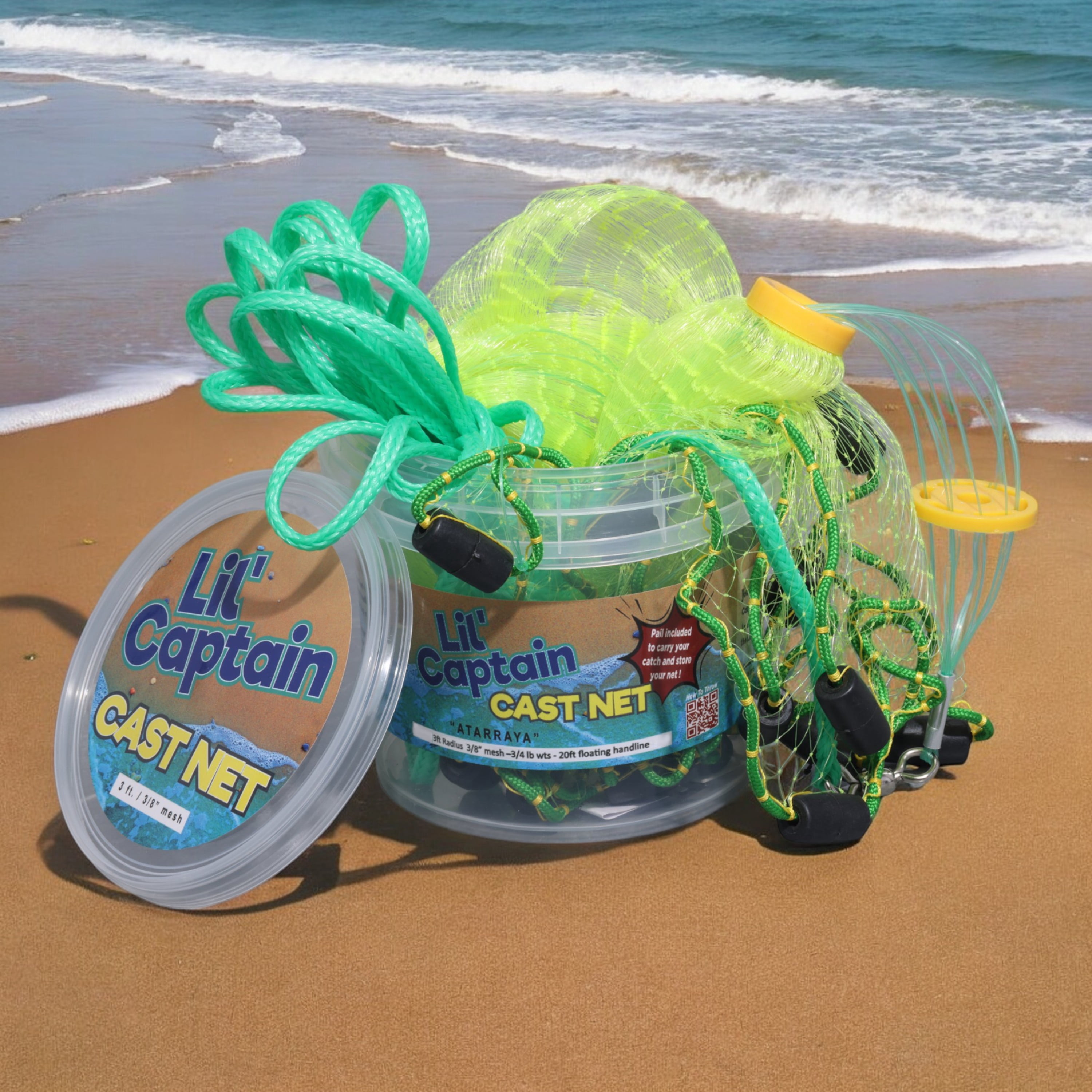 Fitec Super Spreader Little Captain Cast Net, 3 Ft. x 3/8 In.