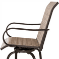 thumbnail image 4 of Yaheetech Outdoor Swivel Texteline Bistro Chairs with Armrest and Footrest, Set of 2, Brown, 4 of 10