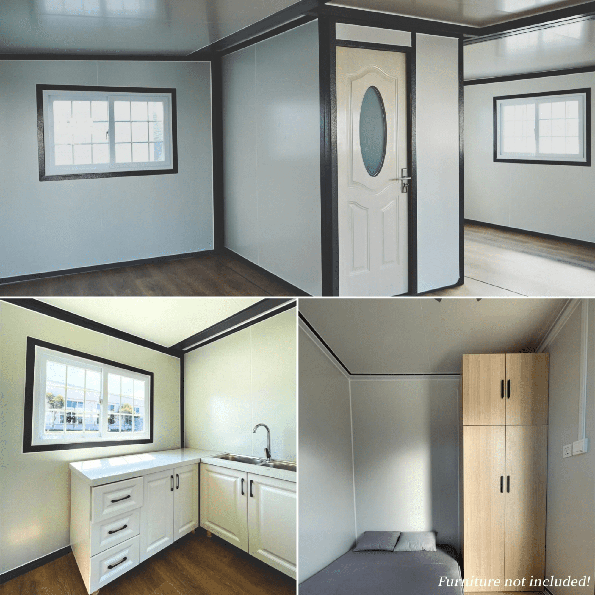 DuraYu 13x20ft Expandable Prefab Tiny House, Portable Modular Home Kit with Bedroom & Bathroom, Foldable ADU Backyard Office Cabin