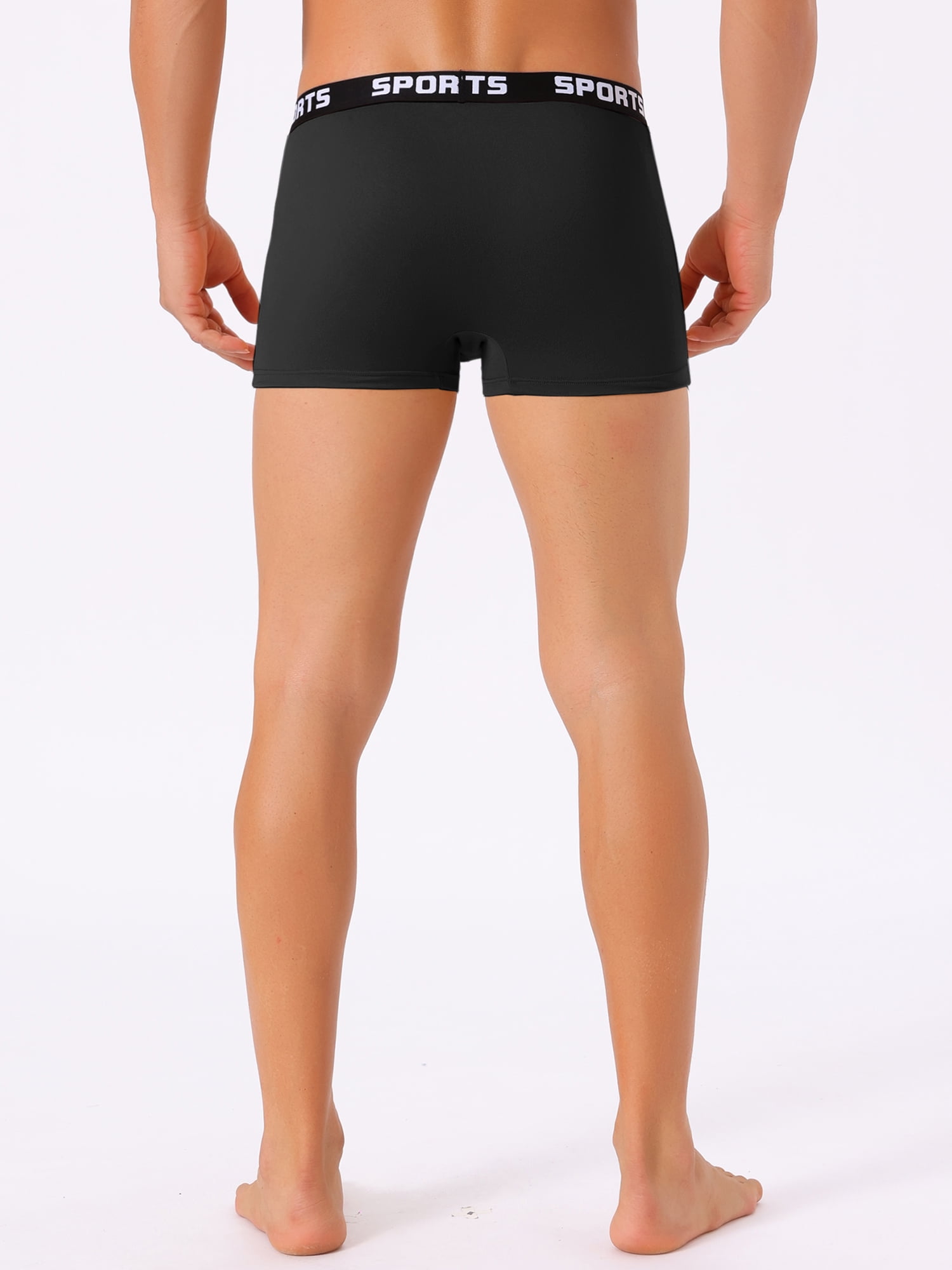 DARING DIVA Men's Lightweight Short Leg Stretch Boxer Briefs 32 Black