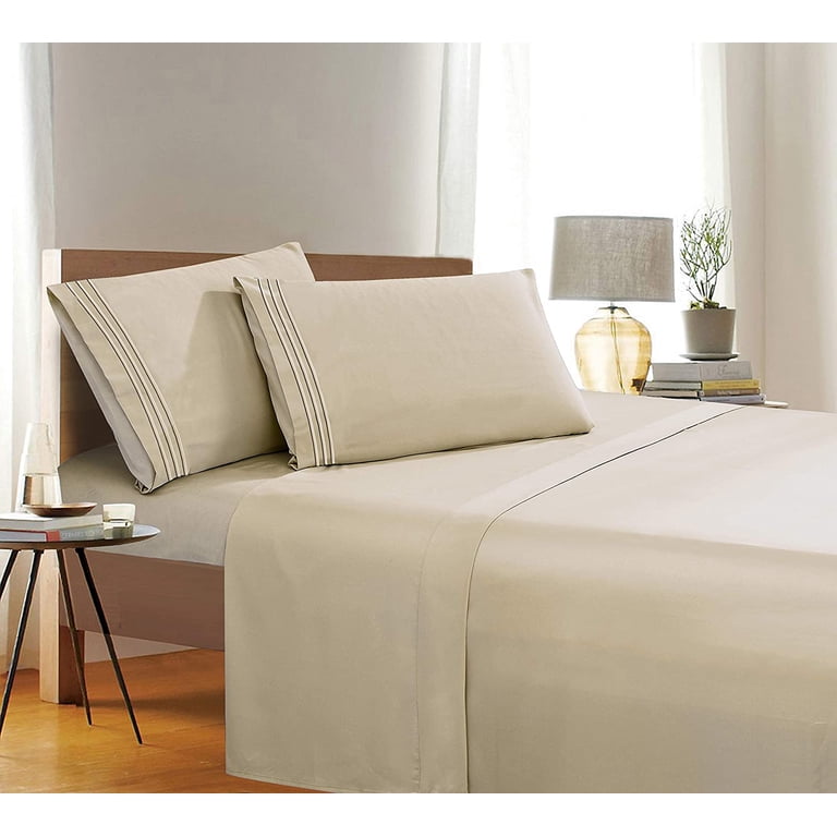 Elegant Comfort King Sheet Set – 1500-Thread-Count Egyptian Quality Microfiber, 4-Piece, White