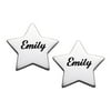 Personalized Women's Sterling Silver or Gold over Silver Star Stud Earrings